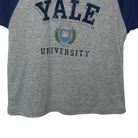 Yale University Tshirt Womens Large Gray Blue New WOT Raglan Short Sleeve - Picture 4 of 6
